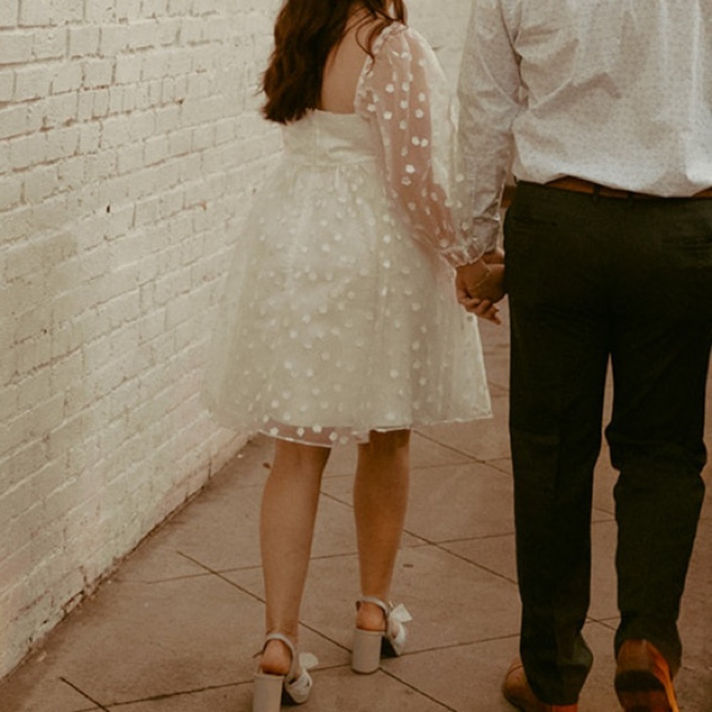 Lulu's White Puff Sleeve Wedding Dress - Picture 12 of 12